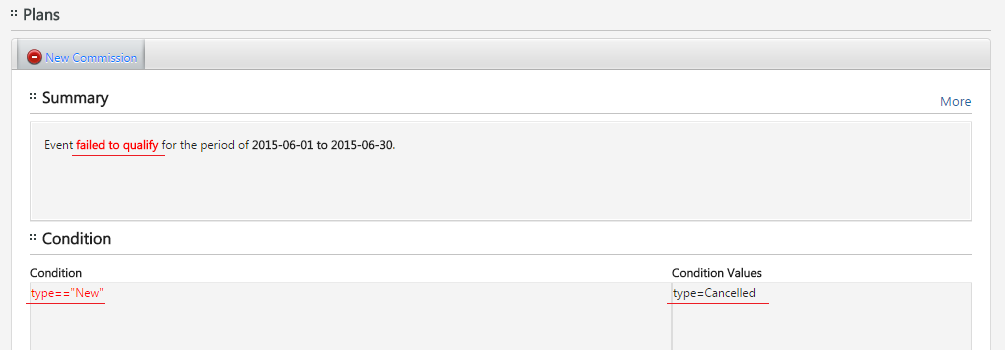 Failure/Success Feedback in Plan Detail Analysis Page