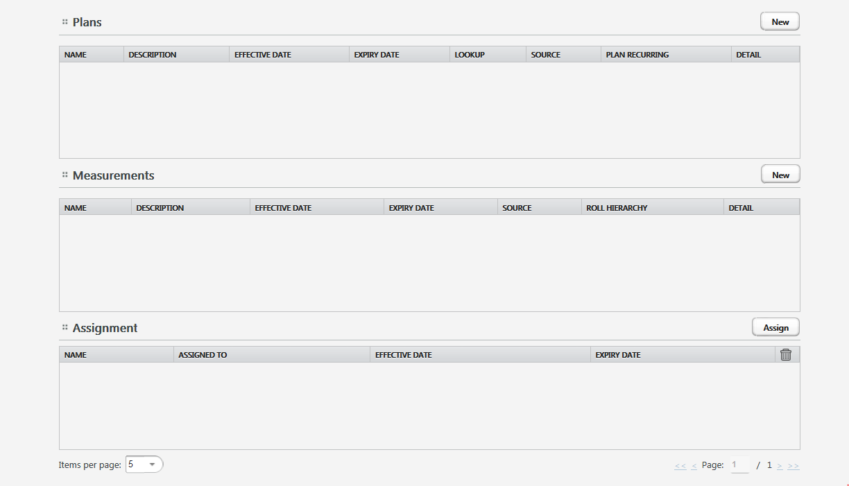 Package Detail Page - Create New Plan and Measurement